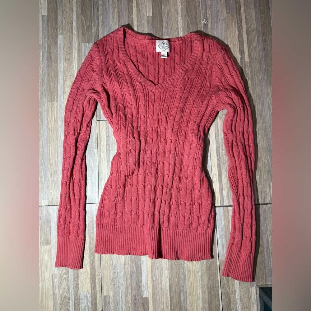 St. John's Bay V-Neck Sweater - Deep Red